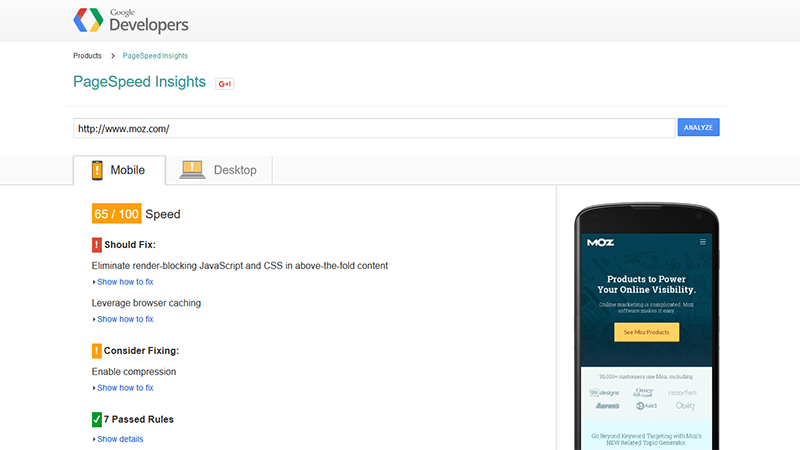 PageSpeed Insights