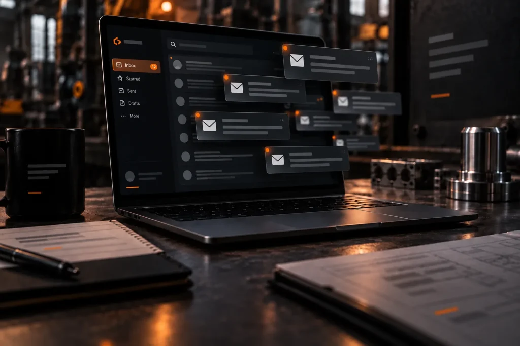 Manufacturing inbox visual with new RFQ notifications