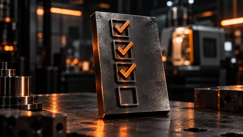 Industrial checklist visual for manufacturing SEO content performance