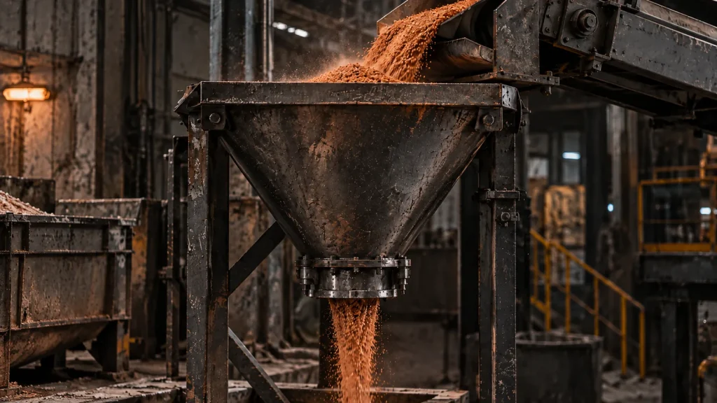 Industrial funnel visual for manufacturing landing pages